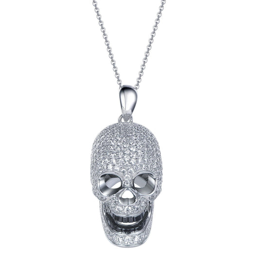 cartoon pendant for men crystal skull pendant cartoon necklace 925 sterling silver skull pendant necklace skull mens necklace Kirin Jewelry