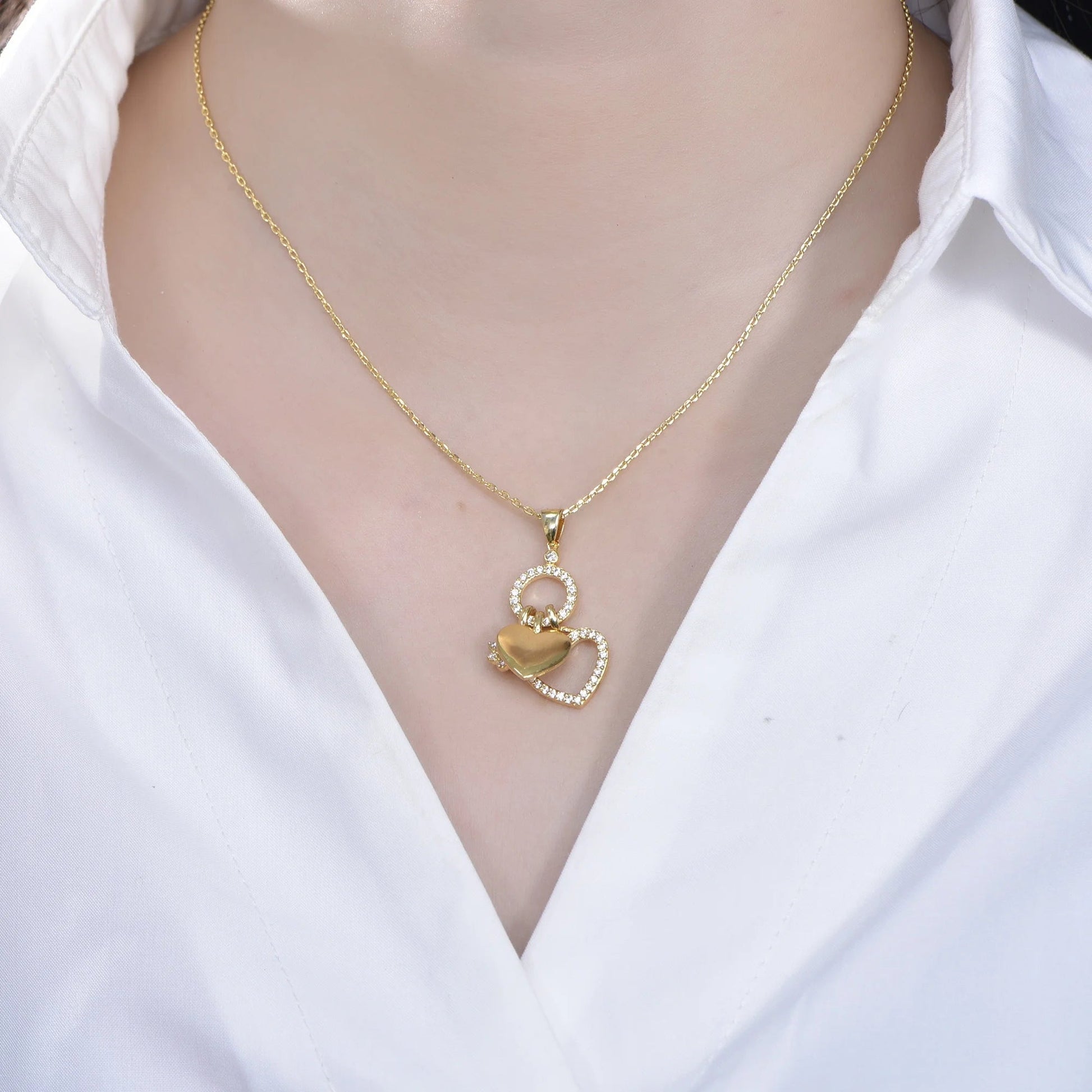 ciondolo collana 18k gold plated heart pendant necklace 18k gold plated necklace initial Women 18k gold necklace pendant Kirin Jewelry