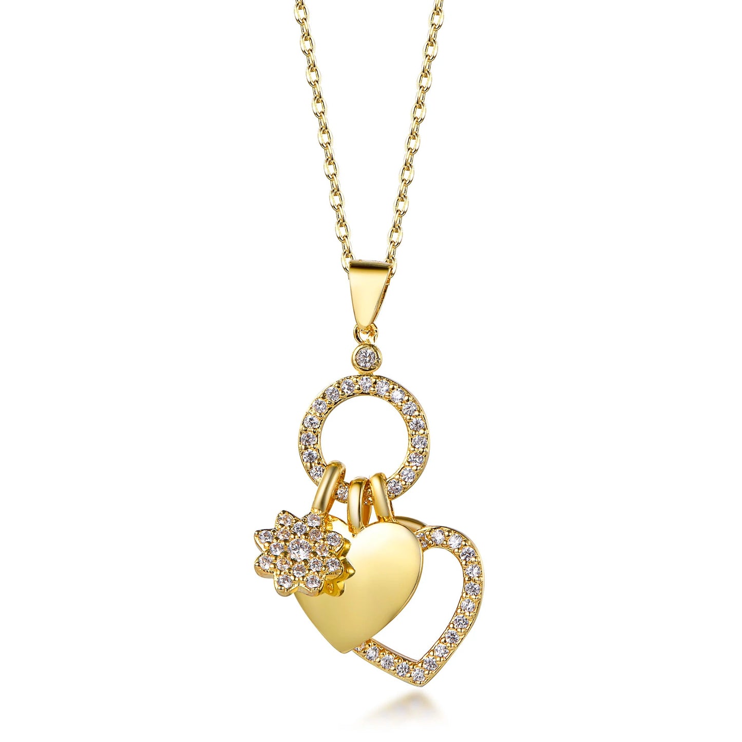 ciondolo collana 18k gold plated heart pendant necklace 18k gold plated necklace initial Women 18k gold necklace pendant Kirin Jewelry