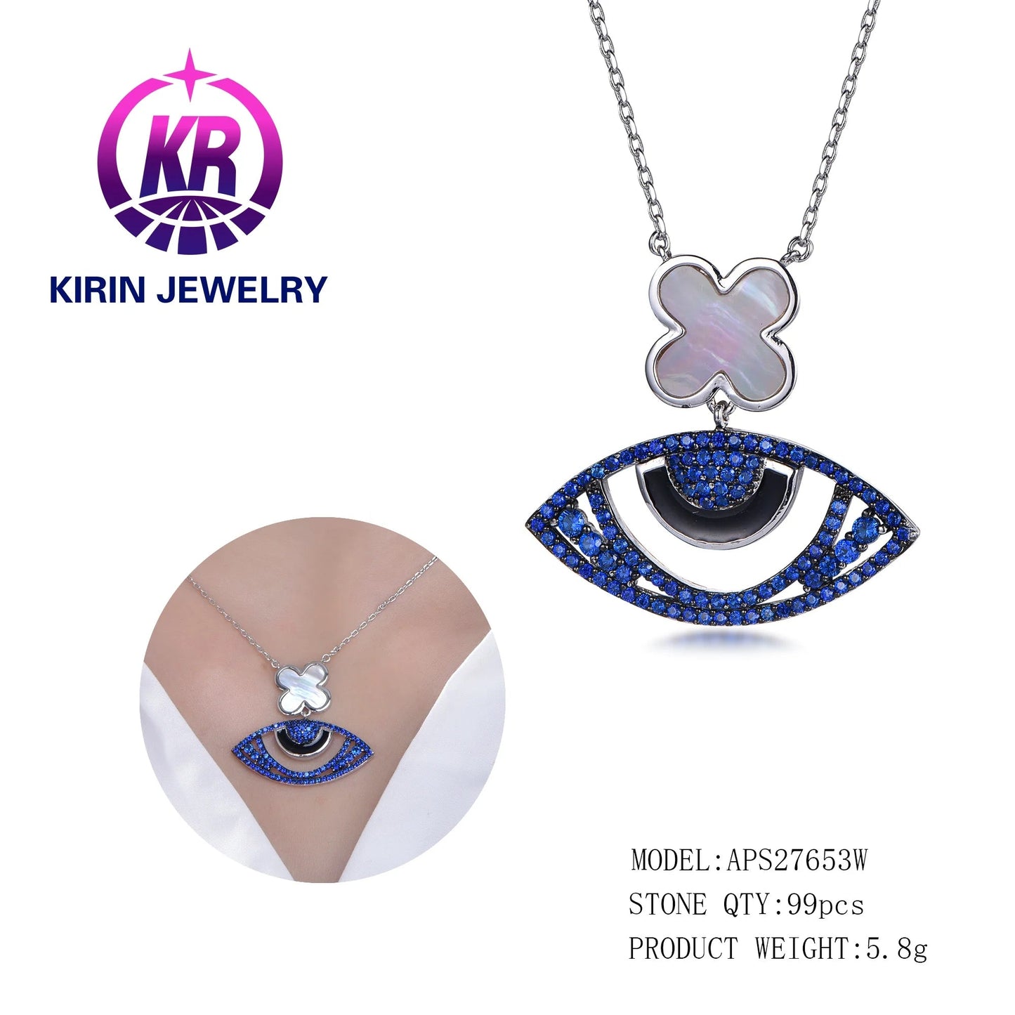 collana con ciondolo eye pendant necklace for Women eye necklace pendants Ladies collar colgante eye pendant necklace Kirin Jewelry