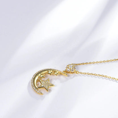 collar 18k vermeil gold star sign necklaces 18k gold moon and star necklace chain women moon star necklace Kirin Jewelry