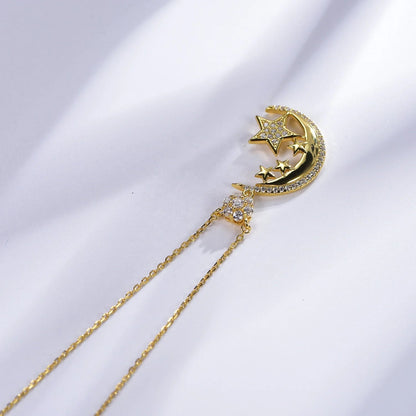 collar 18k vermeil gold star sign necklaces 18k gold moon and star necklace chain women moon star necklace Kirin Jewelry