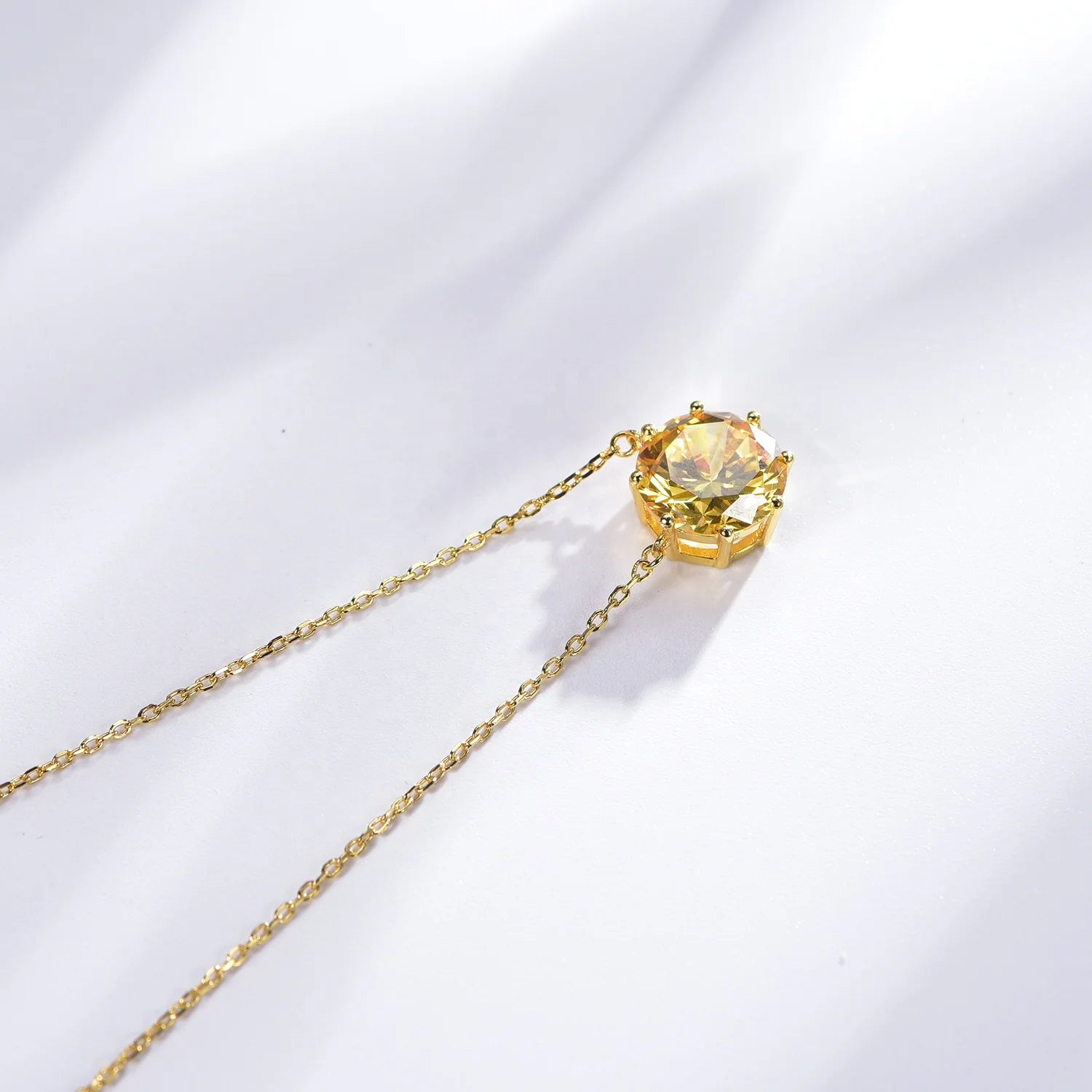 collar de oro canary yellow stone 18k gold Plating chain necklace AAA cz yellow diamond necklace 18k gold Plating necklace Kirin Jewelry