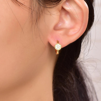 cz set fine gold plated earrings round oversized style jewelry custom stones Kirin Jewelry