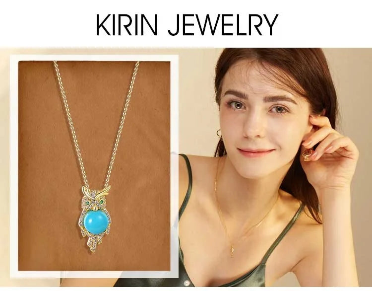 fancy animal silver eagle pendant 18k gold eagle pendant necklace 14k gold turquoise eagle pendant Kirin Jewelry