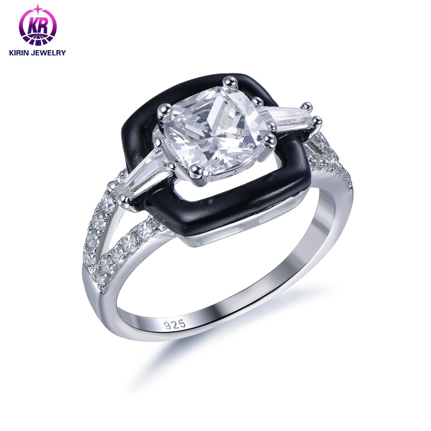 fashion jewelry latest design 925 Sterling Silver diamond wedding ring women best gift ring engagement ring Kirin Jewelry