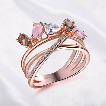 fashion s925 rose gold engagement diamond gold rings for women Kirin Jewelry