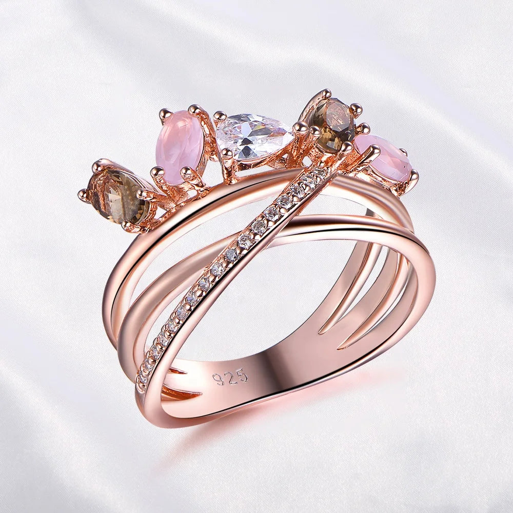 fashion promise custom rose gold ring wedding jewelry gold plated rings  for women engagement diamond gold rings Kirin Jewelry