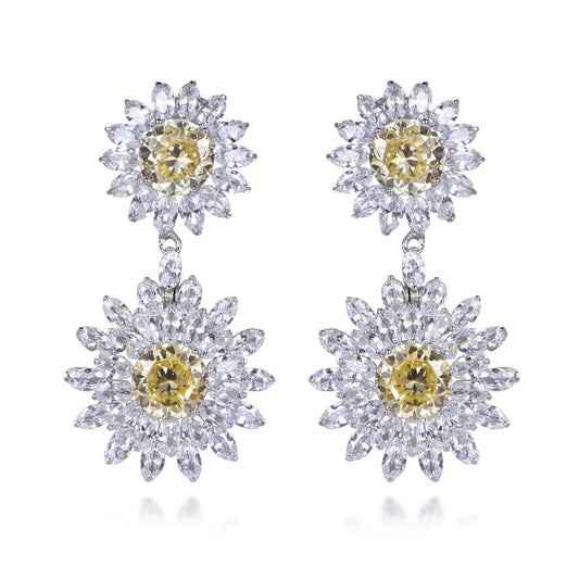 fashion silver jewelry wholesale drop earrings charms women flower shaped earring Kirin Jewelry