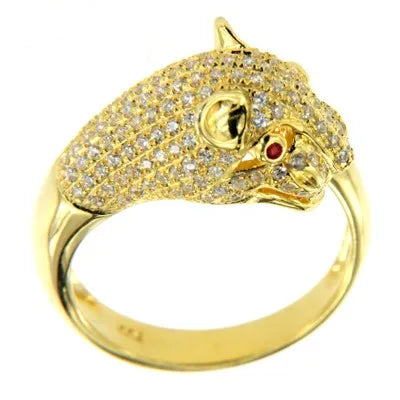 fashion zircon power animal shape rings luxury ring gold jewelry men ring trendy animal leopard ring animal gold plated ring 925 sterling silver jewelry for women custom 18K gold wedding rings Kirin Jewelry