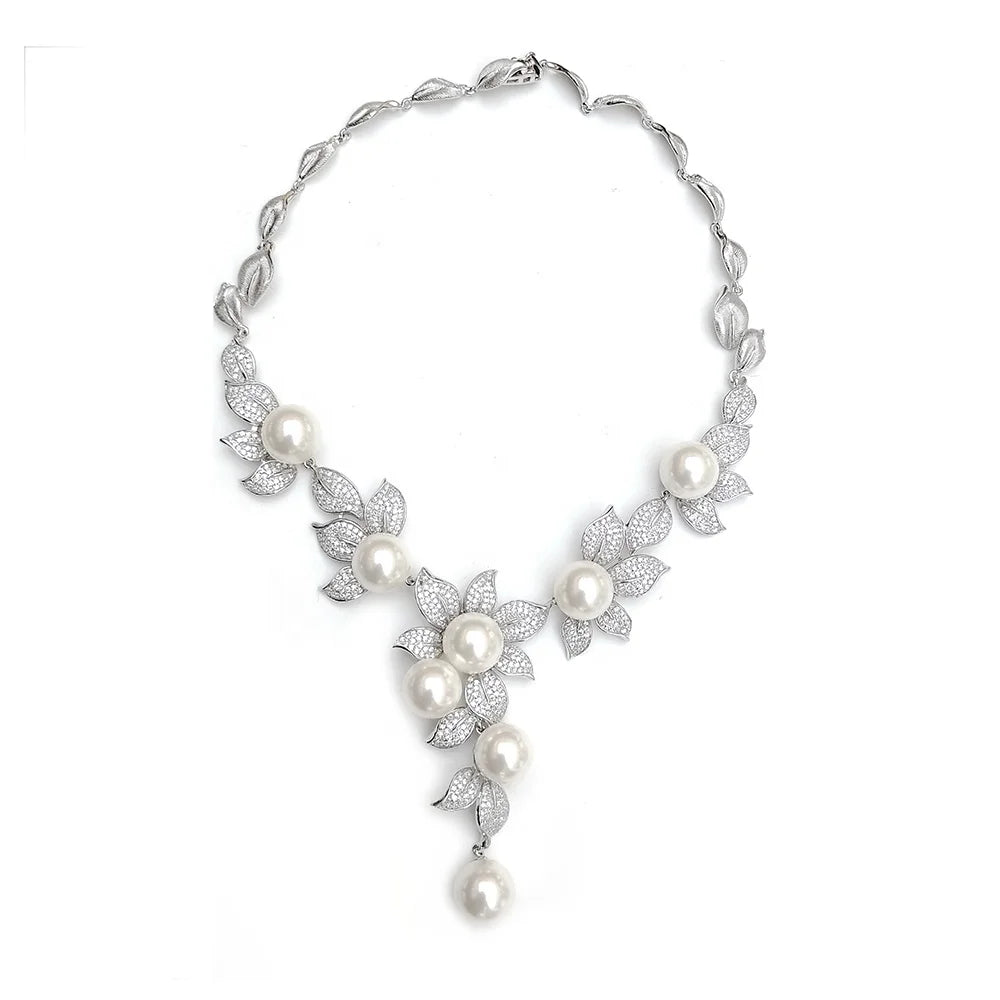 fine birth flower jewelry pearl necklace and earrings jewelry sets wedding female pearl jewelry set Kirin Jewelry