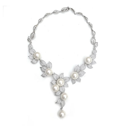 fine birth flower jewelry pearl necklace and earrings jewelry sets wedding female pearl jewelry set Kirin Jewelry