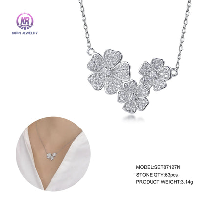 flower pendant customized fancy flower pendant necklace women birthday gift 925 sterling silver pendant Kirin Jewelry