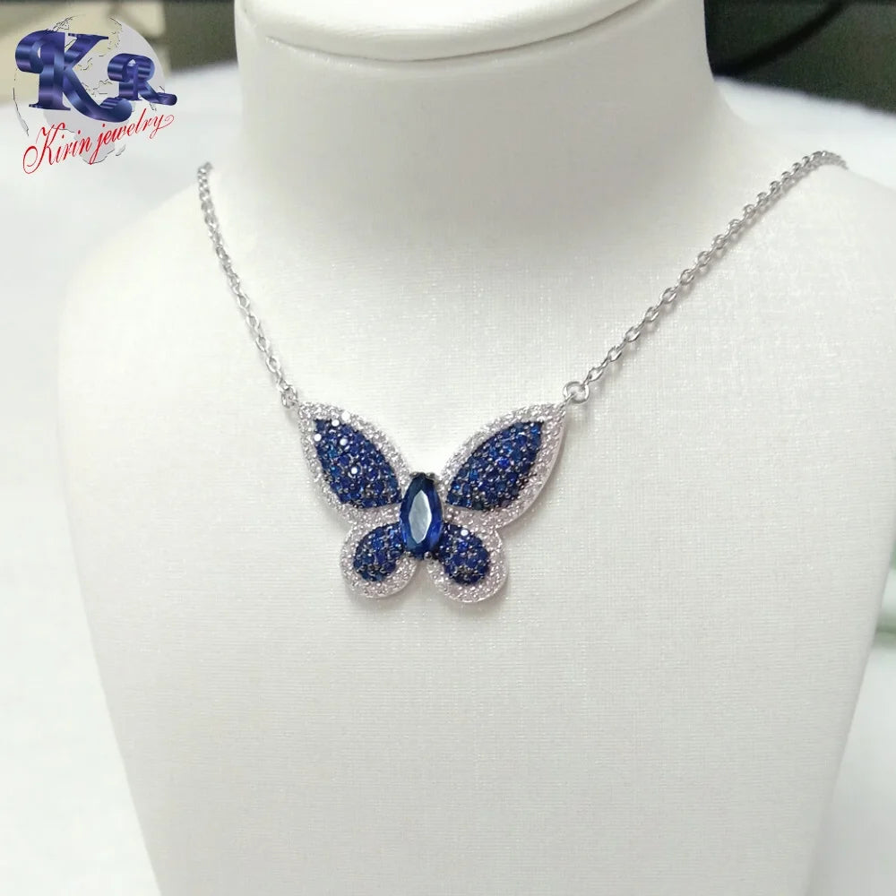 for Women silver chain butterfly pendant necklace Ladies CZ 925 sterling silver necklace pendant Kirin Jewelry