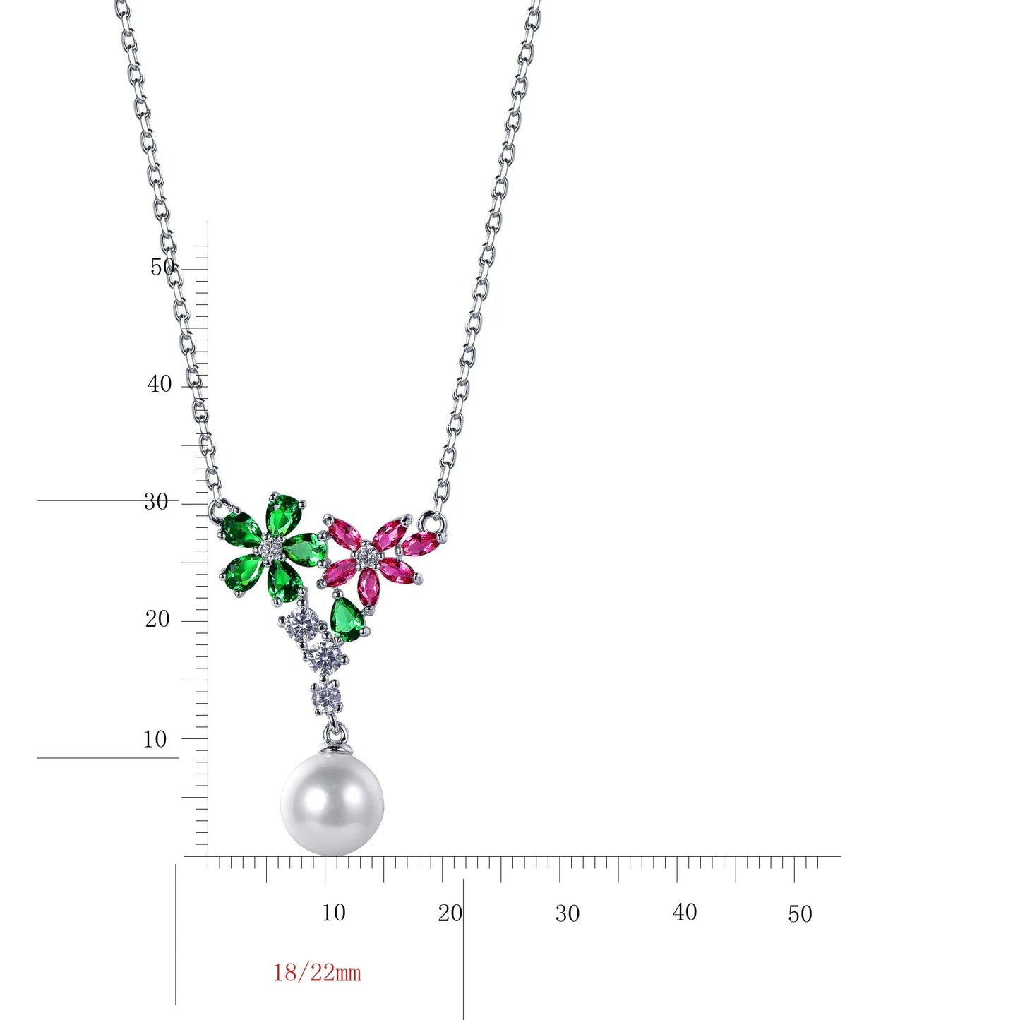 two pack of flower and pearl necklaces pendant s925 silver pendant necklace for women