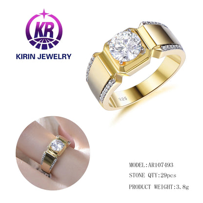 gold plated rings diamond band ring men's wedding bands jewellery wedding band mens 18k gold and diamonds wedding ring Kirin Jewelry