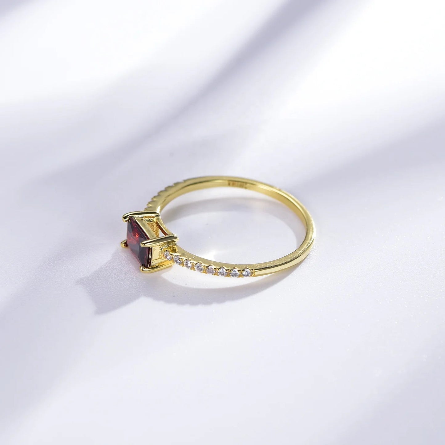 gold thin rings 18k gold plated sterling silver ring yellow gold diamond rings Kirin Jewelry