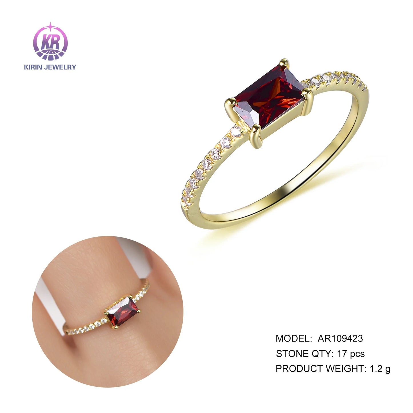 gold thin rings 18k gold plated sterling silver ring yellow gold diamond rings Kirin Jewelry