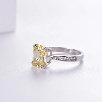 golden cz rings jewelry Customize 925 sterling silver zircon ring 925 canary zircon stone rings for Women Kirin Jewelry