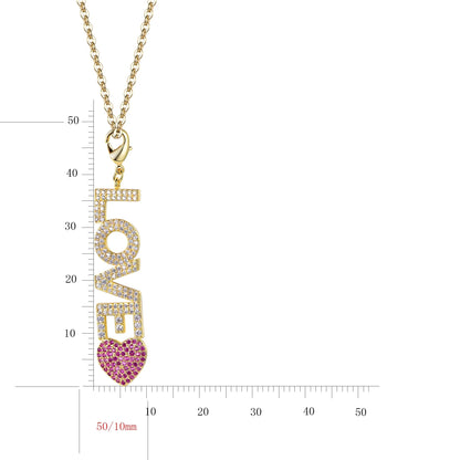 greek letter pendants moissanite custom pendant letter ruby heart love letter envelope pendant Necklace Kirin Jewelry