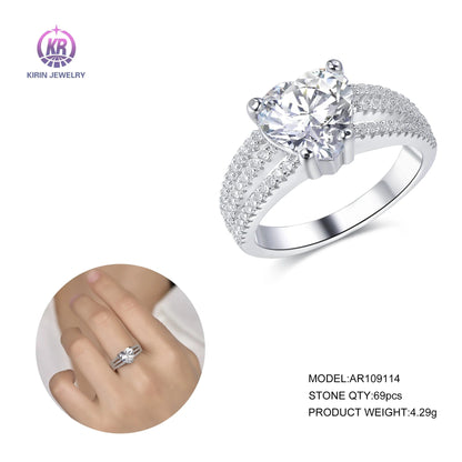 heart CZ moissanite engagement ring white gold 14k white gold wedding band 925 Silver Engagement Ring Kirin Jewelry