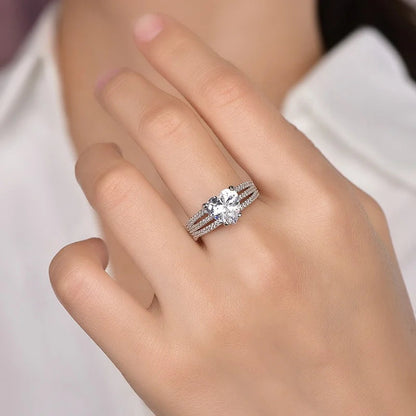 heart CZ moissanite engagement ring white gold 14k white gold wedding band 925 Silver Engagement Ring Kirin Jewelry