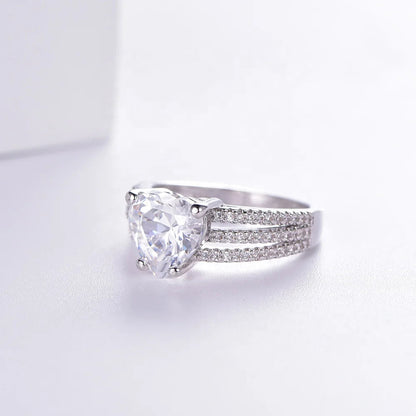 heart CZ moissanite engagement ring white gold 14k white gold wedding band 925 Silver Engagement Ring Kirin Jewelry