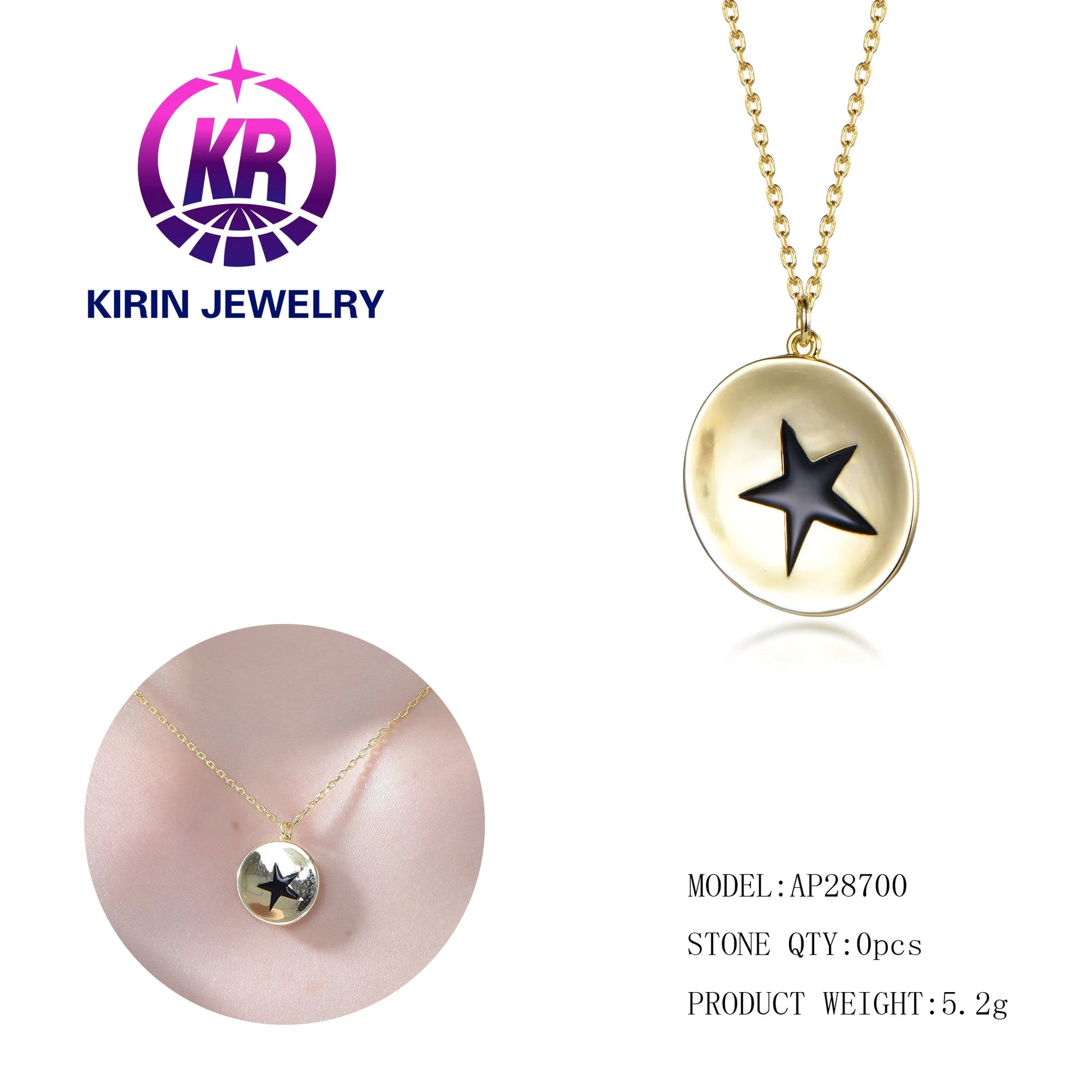 jewelry Cool stainless steel temperament eight-pointed star titanium steel hip-hop square bead chain women's necklace Kirin Jewelry
