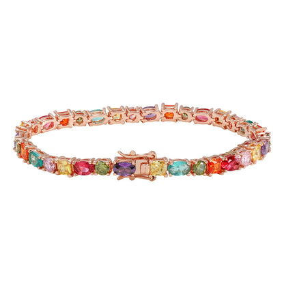 kirin custom rainbow bracelets designer charms for Women diy crystal bracelets & bangles 925 sterling silver rainbow bracelets hot selling 925 silver multi color CZ zircon diamond tennis bracelet Kirin Jewelry