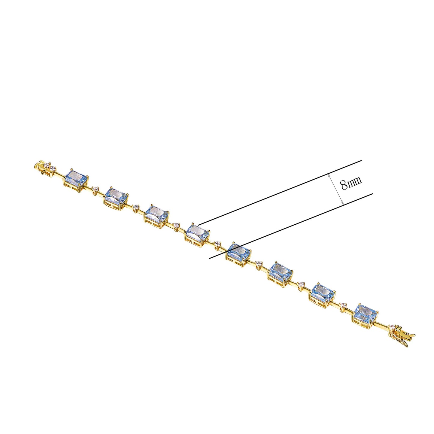 fashion chain tennis s925 gold plated light blue Cubic Zircon bracelet for women kirin jewelry MT63147