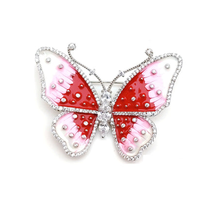 manufacture blue pink beautiful bow brooch pin animal ruby crystal cc white a brooch premium trendy women brooches pins Kirin Jewelry