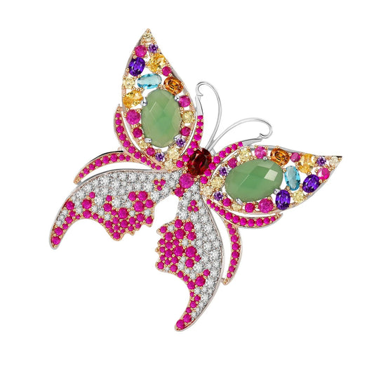 manufacture blue pink beautiful bow brooch pin animal ruby crystal cc white a brooch premium trendy women brooches pins Kirin Jewelry