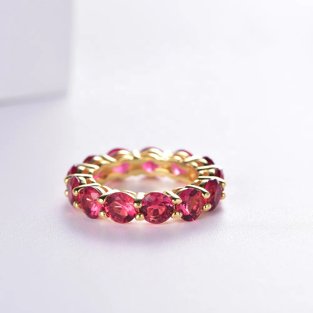 red corundum diamond ring 18k gold textured gold ring wedding ring for ladies Kirin Jewelry