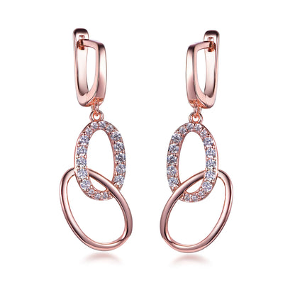 rose gold plated sparkling hoop earrings 3 hoop earrings 925 Silver 5a cz huggie hoop earrings Kirin Jewelry