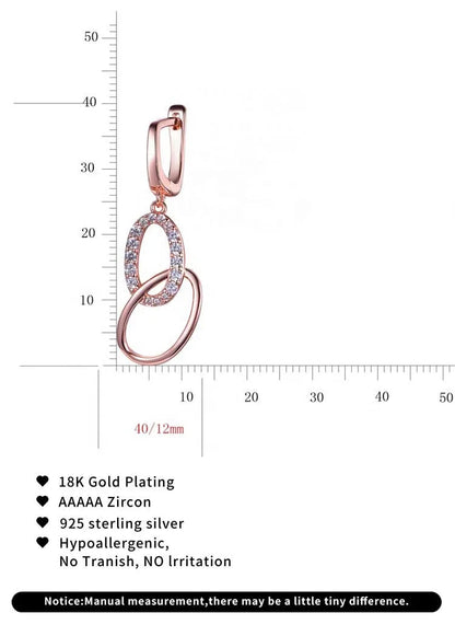 rose gold plated sparkling hoop earrings 3 hoop earrings 925 Silver 5a cz huggie hoop earrings Kirin Jewelry