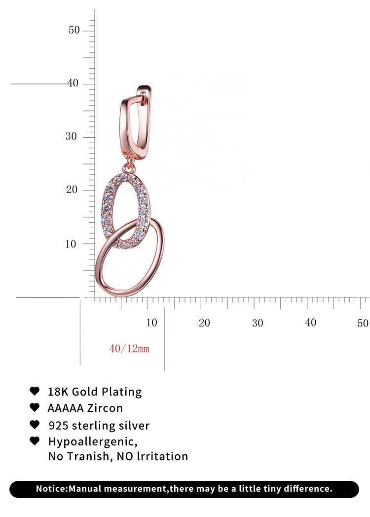 rose gold plated sparkling hoop earrings 3 hoop earrings 925 Silver 5a cz huggie hoop earrings Kirin Jewelry