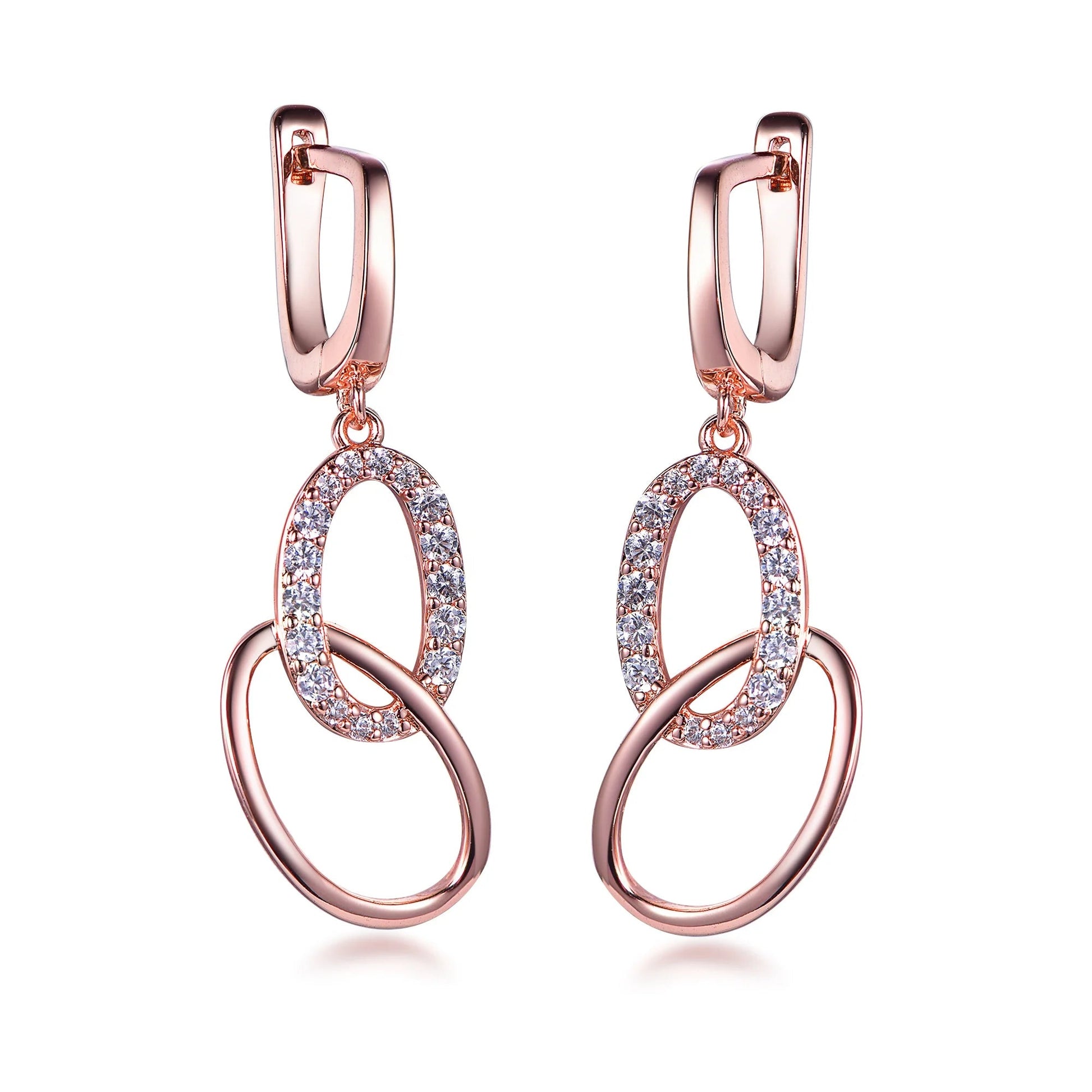 rose gold plated sparkling hoop earrings 3 hoop earrings 925 Silver 5a cz huggie hoop earrings Kirin Jewelry