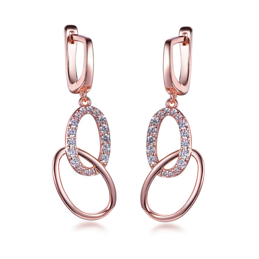 rose gold plated sparkling hoop earrings 3 hoop earrings 925 Silver 5a cz huggie hoop earrings Kirin Jewelry