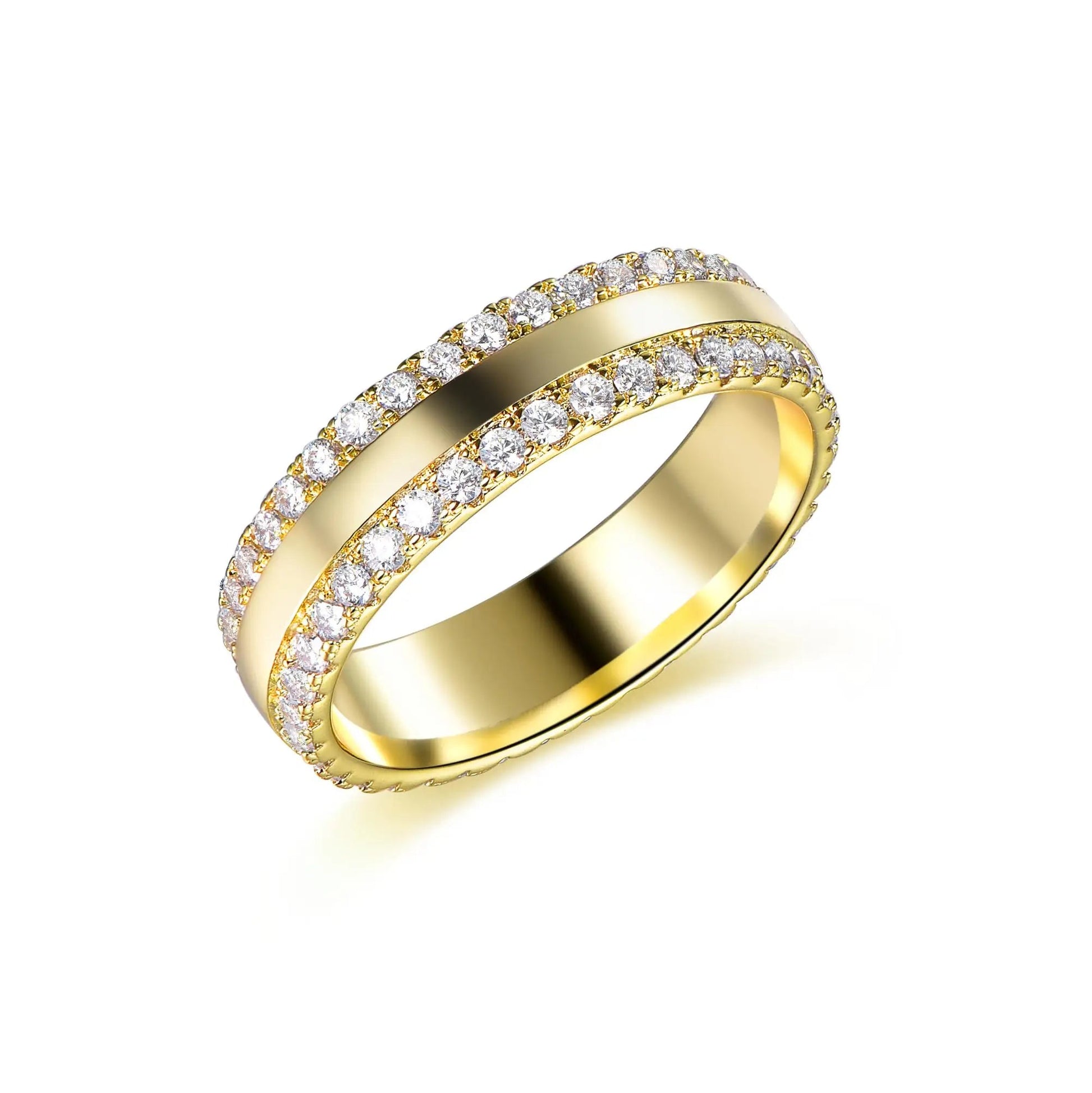 New fine 925 sterling silver 14k gold plated diamond wedding gold ring for women Kirin Jewelry