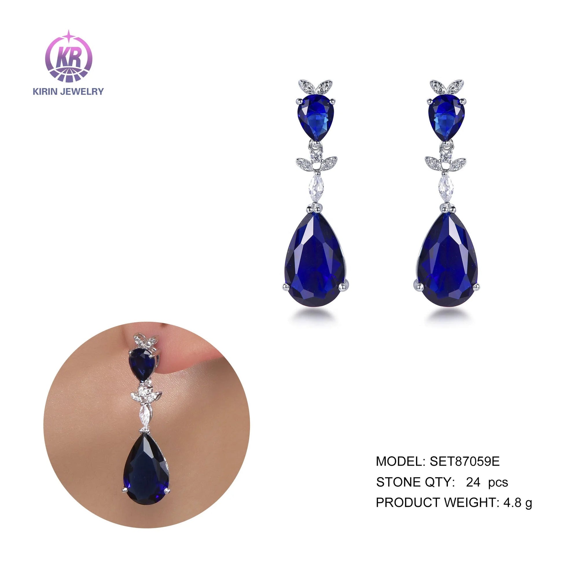 s925 zirconia drop tear earrings s925 earrings sterling silver diamond drop earrings Kirin Jewelry