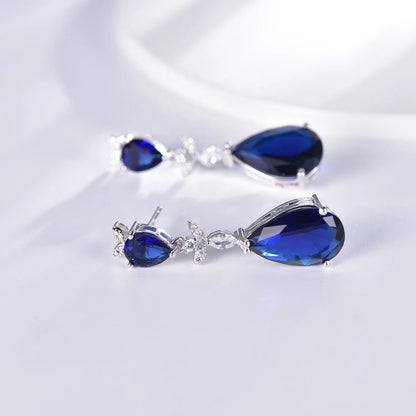 s925 zirconia drop tear earrings s925 earrings sterling silver diamond drop earrings Kirin Jewelry