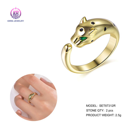 fashion open resizable leopard ring animal shaped for women men