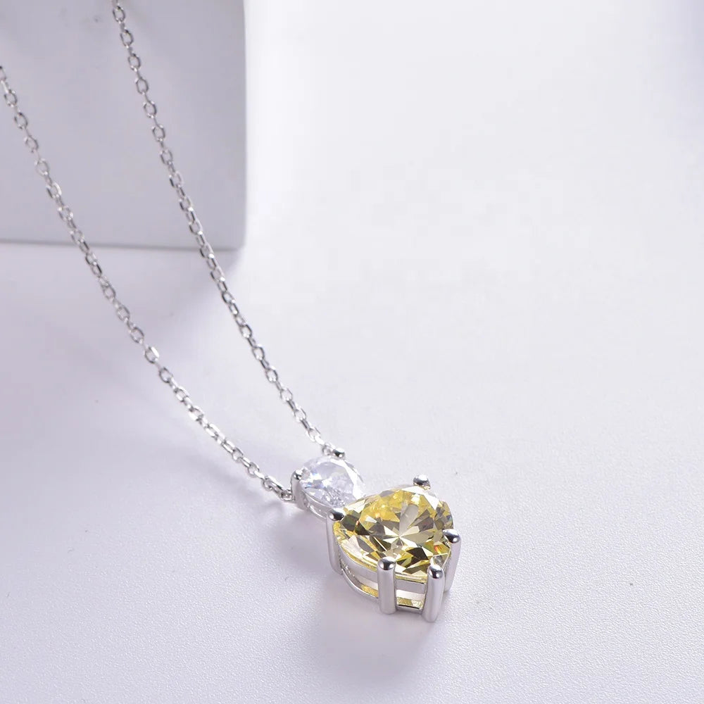 solid gold heart pendant big heart pendants crystal heart pendant necklace Women Diamond Necklace Jewelry Kirin Jewelry