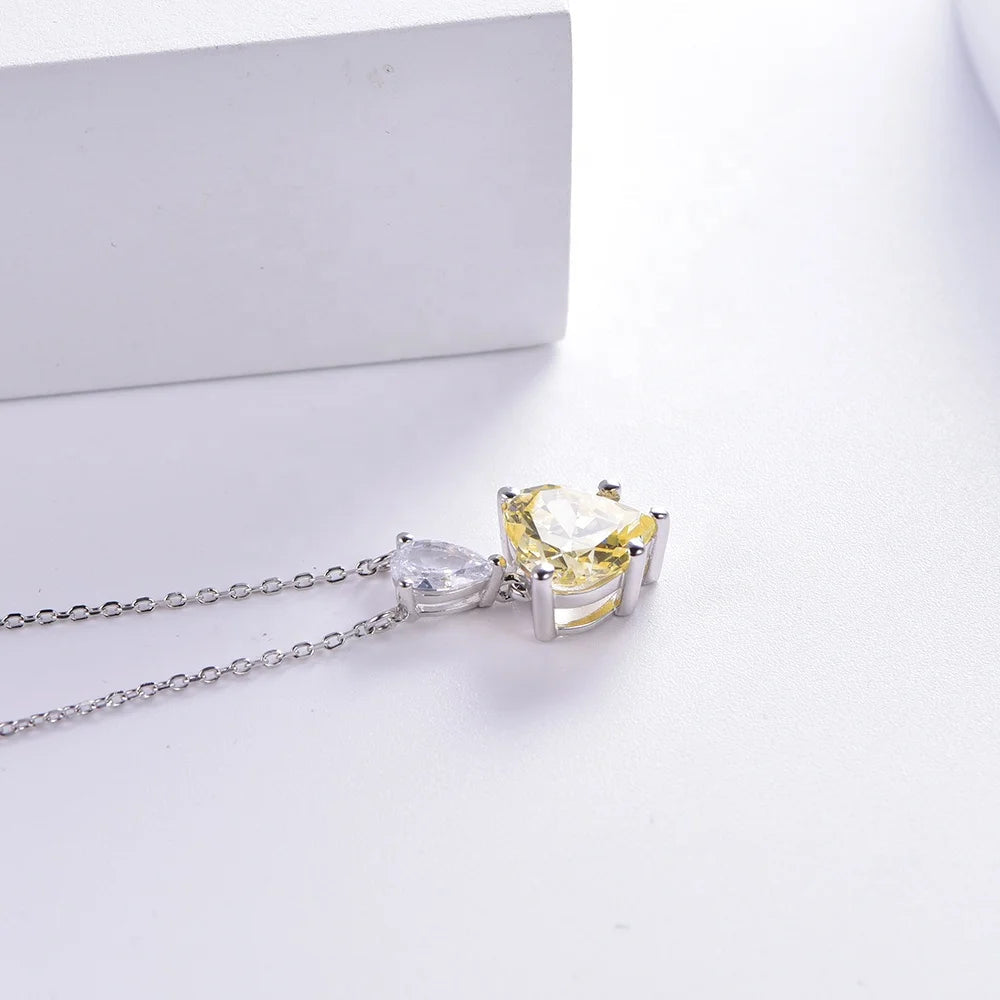 solid gold heart pendant big heart pendants crystal heart pendant necklace Women Diamond Necklace Jewelry Kirin Jewelry