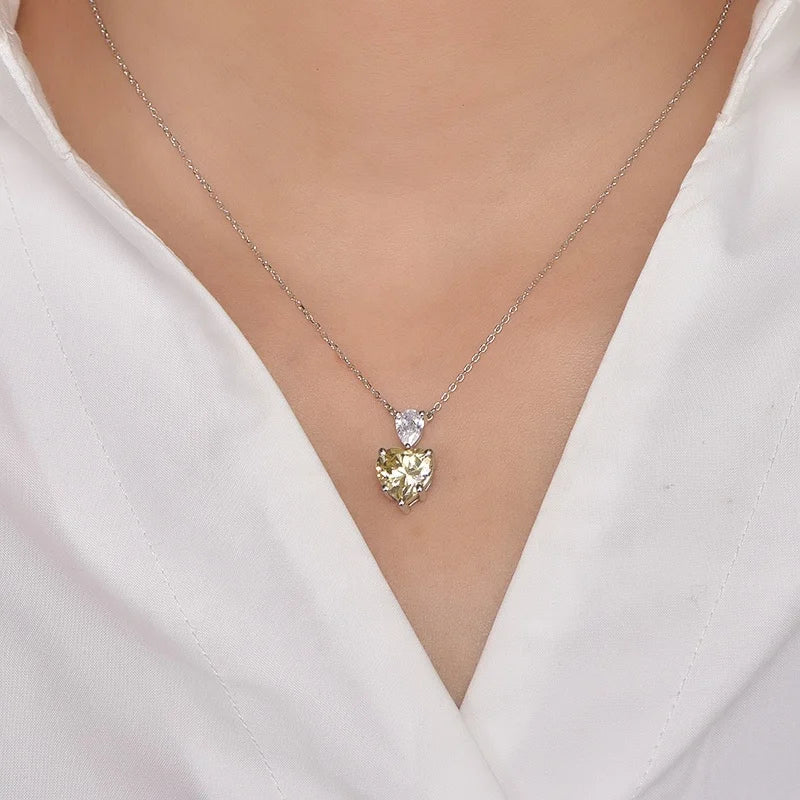 solid gold heart pendant big heart pendants crystal heart pendant necklace Women Diamond Necklace Jewelry Kirin Jewelry