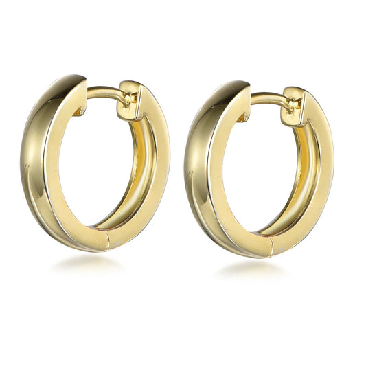 top ladies earrings gold hoop earrings 18k gold plated 925 silver ear ring high end 18k gold plated tube hoop earring Kirin Jewelry