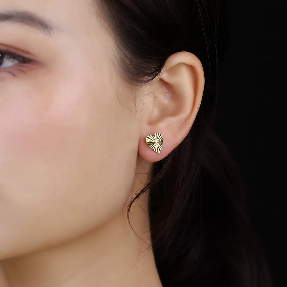 trend radiation pattern ear ring jewelry 925 sterling silver earrings gold dubai gold stud earrings Kirin Jewelry