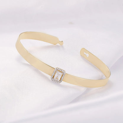 two color open enamel bracelet for women bangles jewelry women cuff bracelets & bangles 18K gold plated bangles bracelets women Kirin Jewelry