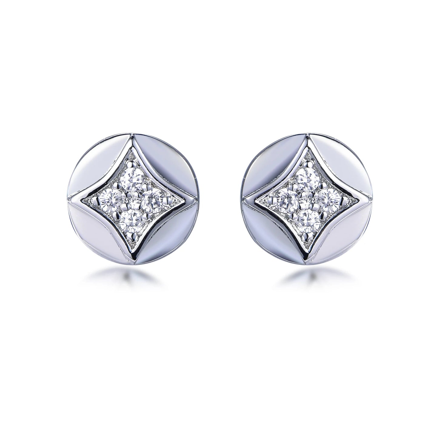 white zircon silver 925 jewelry earring stud Sterling silver earrings 925 AAA cubic zirconia stud earrings Kirin Jewelry