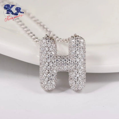 wholesale 925 sterling silver fashion unisex jewelry pendant cubic zircon letter pendant Kirin Jewelry